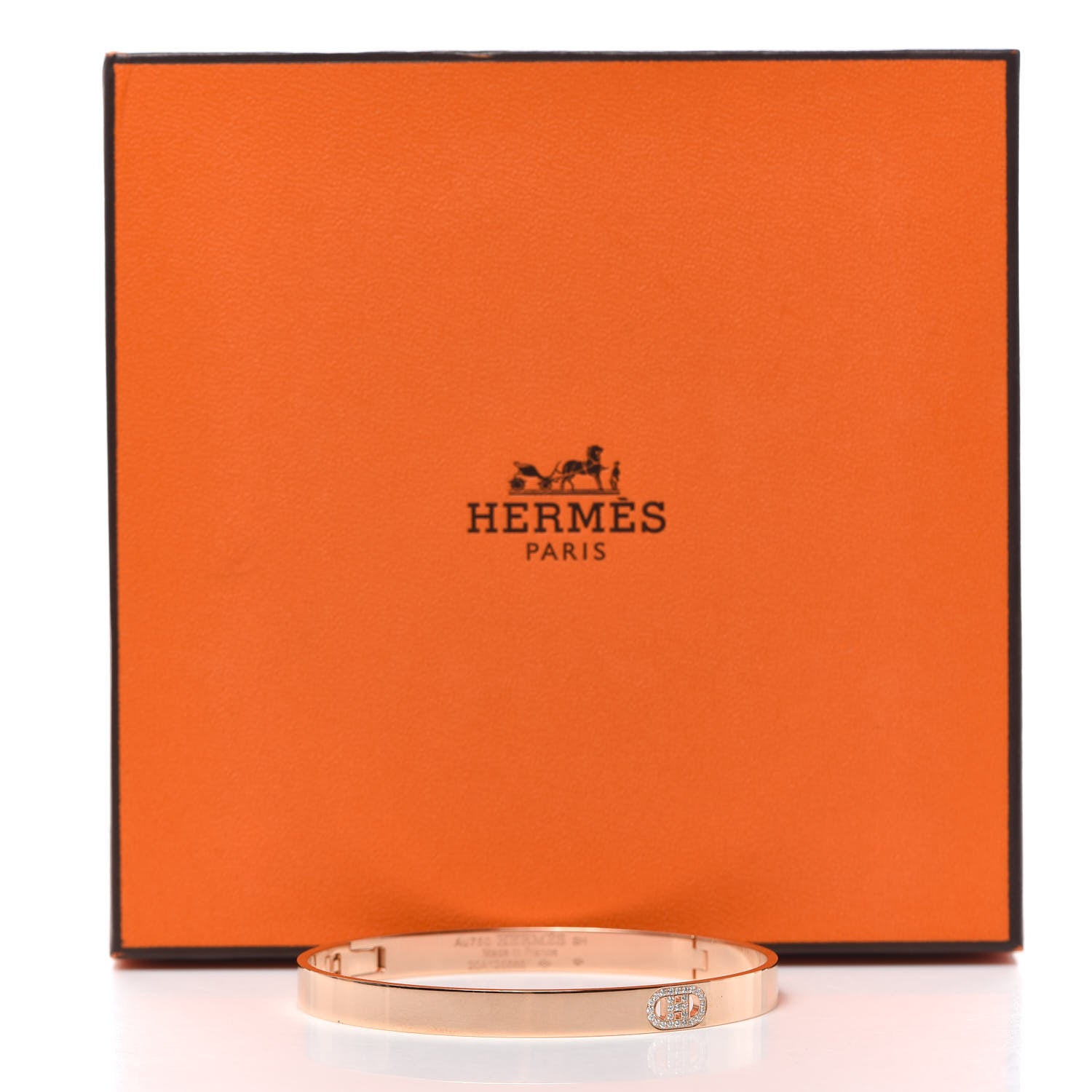 Hermes 18K Rose Gold Diamond PM H D'Ancre Bracelet SH 5 of 5