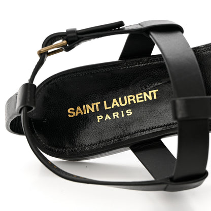 Saint Laurent Calfskin Cassandra Monogram Sandals 39 Black 7 of 12