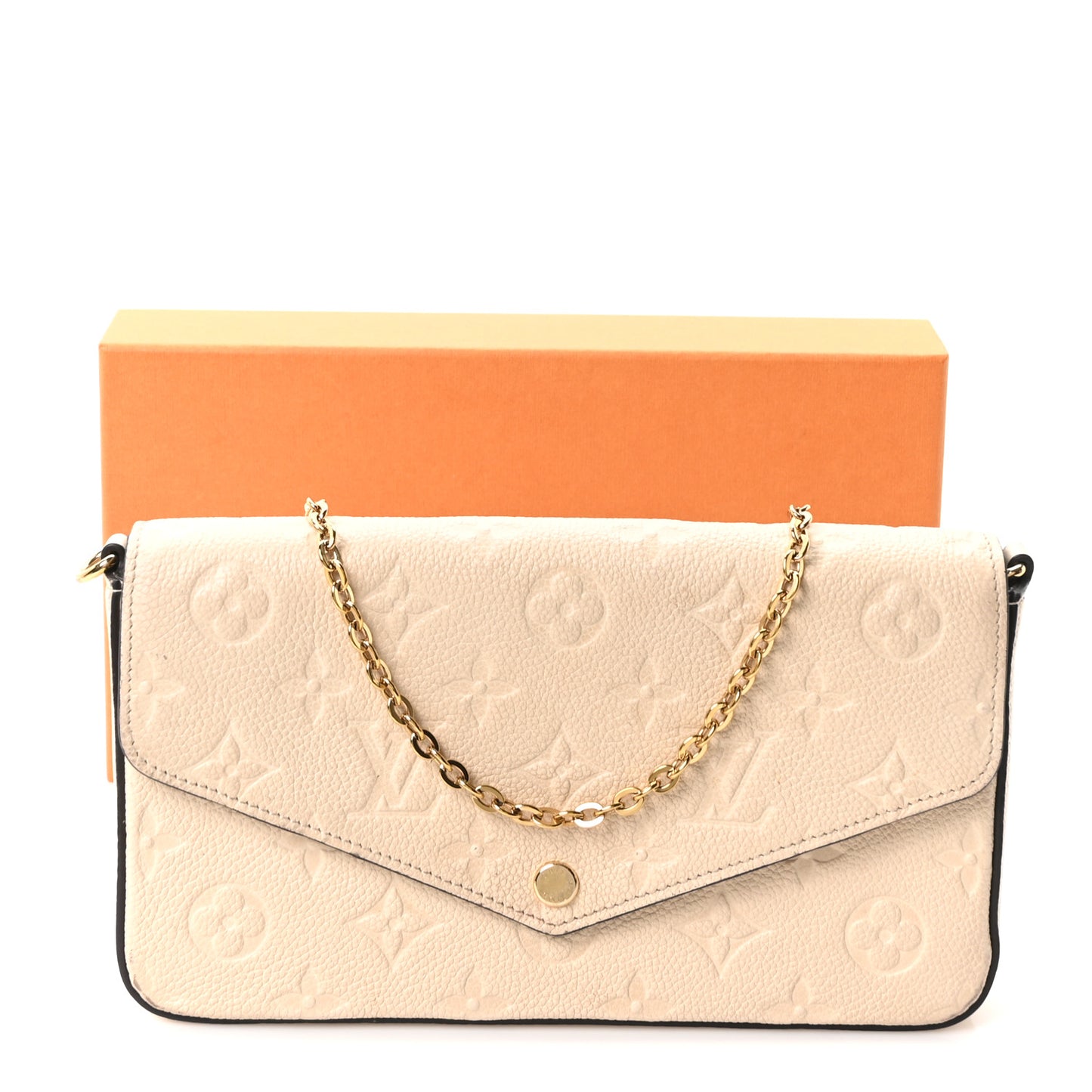 Empreinte Pochette Felicie Chain Wallet Cream