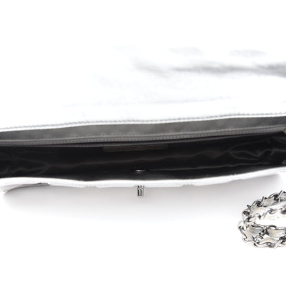 Chanel Vinyl Large Ice Cube Flap Silver 5 of 14