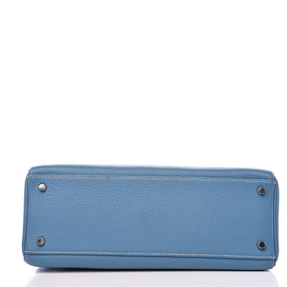 Hermes Togo Kelly Retourne 32 Blue Jean 6 of 38