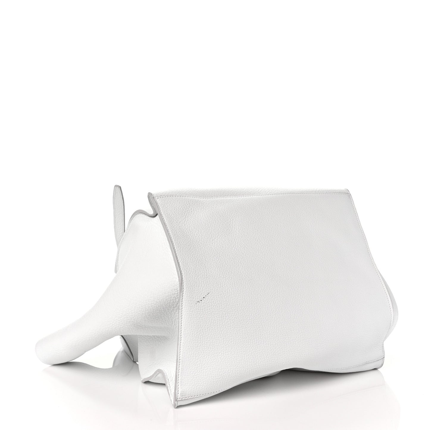 Supple Grained Calfskin Small Big Bag White