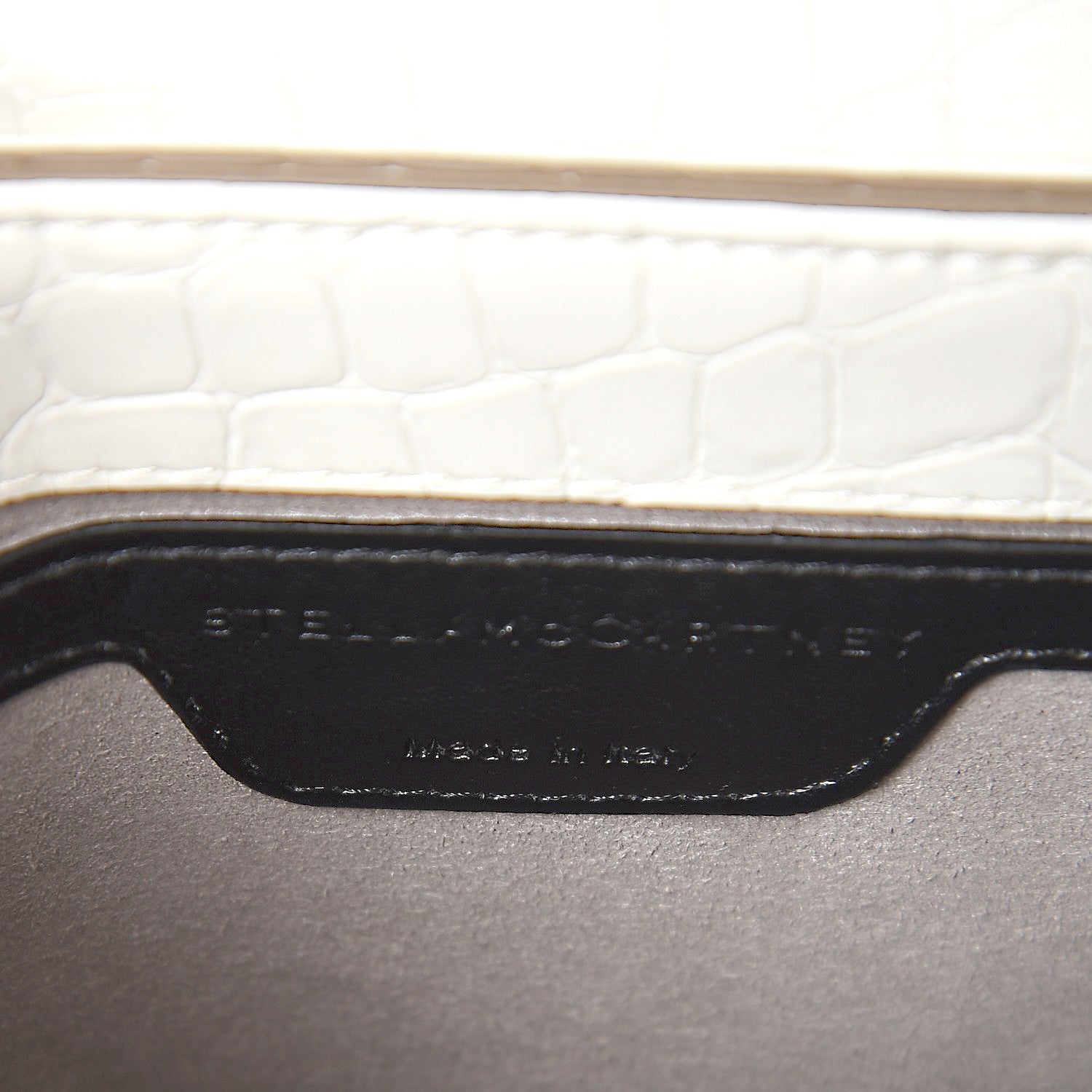 Stella McCartney Embossed Crocodile Effect Medium Falabella Box Shoulder Bag Ivory 6 of 7