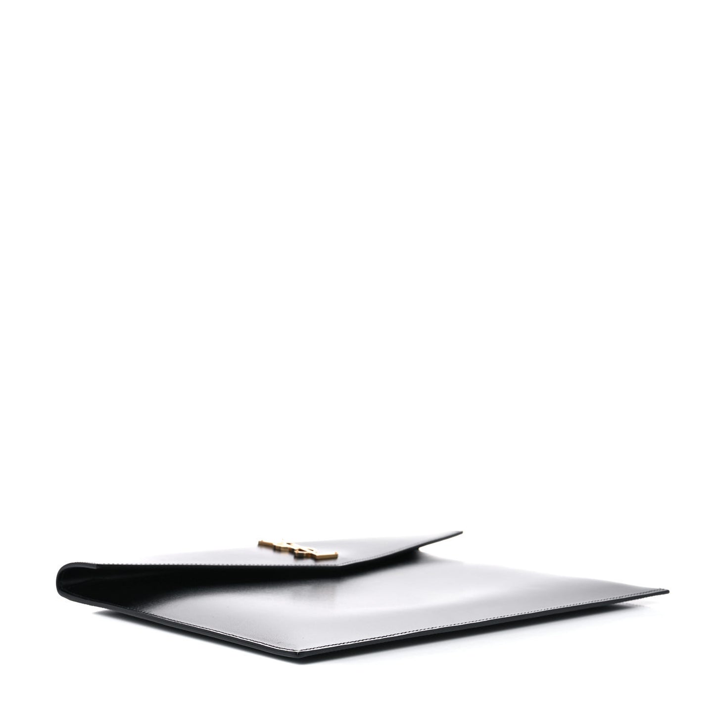 Smooth Shiny Calfskin Monogram Uptown Baby Pouch Black