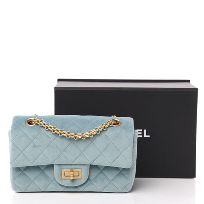 Chanel Velvet Quilted Mini 2.55 Reissue Flap Light Blue 10 of 10