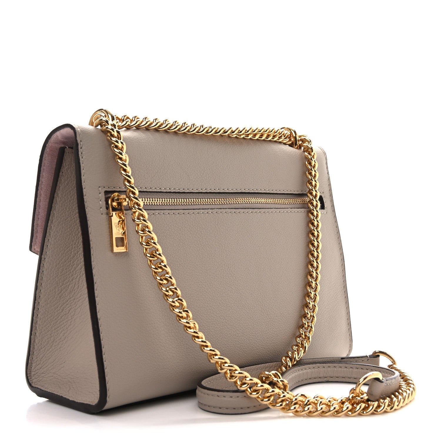 Louis Vuitton Soft Calfskin Mylockme Chain Bag BB Greige 3 of 9