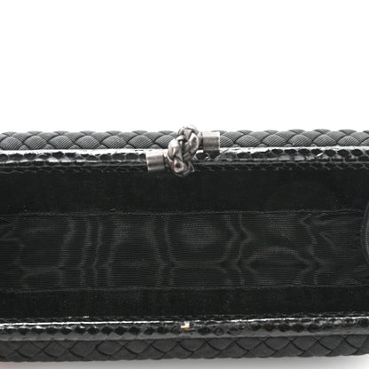 Bottega Veneta Satin Ayers Intreccio Impero Stretch Knot Clutch Black 5 of 9