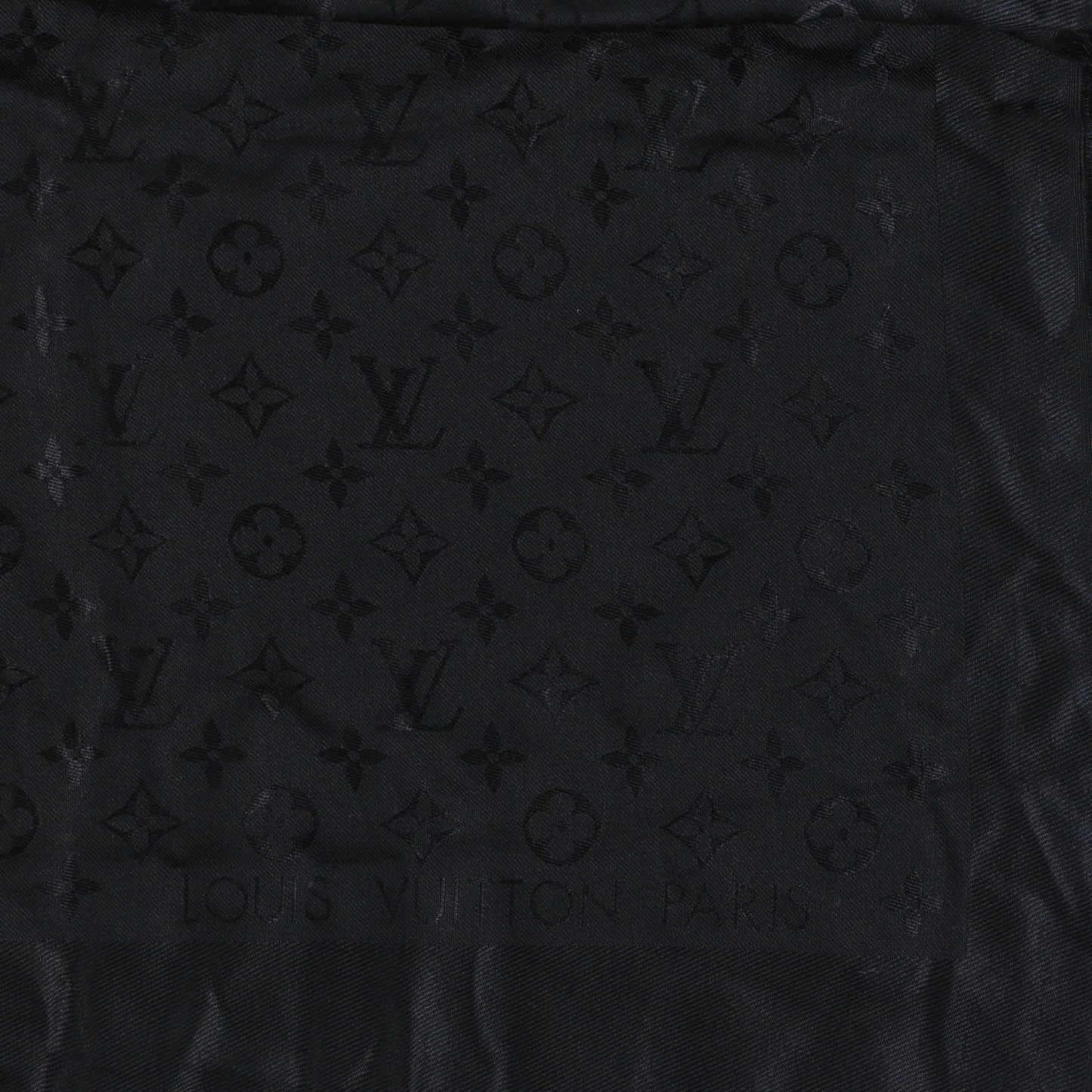 Silk Wool Monogram Shawl Black