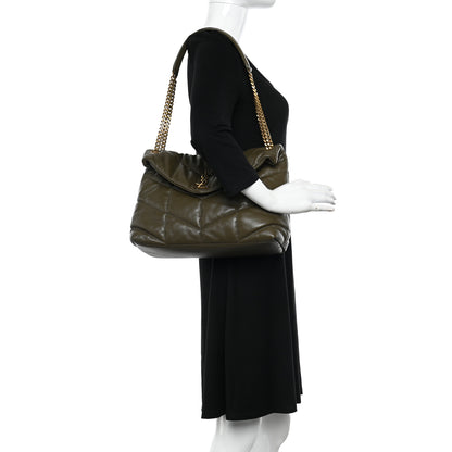Saint Laurent Lambskin Quilted Medium Loulou Puffer Monogram Chain Satchel Seaweed 2 of 10