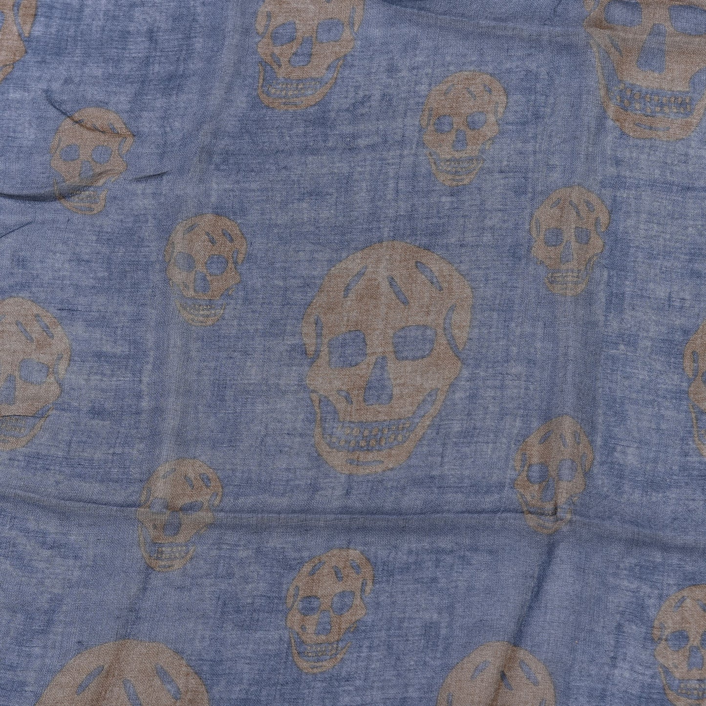 Modal Silk Skull Scarf Blue Khaki