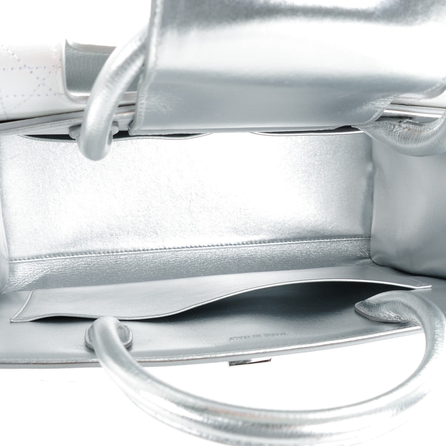 Christian Dior Grained Leather Medium Diorever Flap Silver 5 of 9