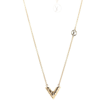 Louis Vuitton Essential V Guilloche Necklace Gold 1 of 6