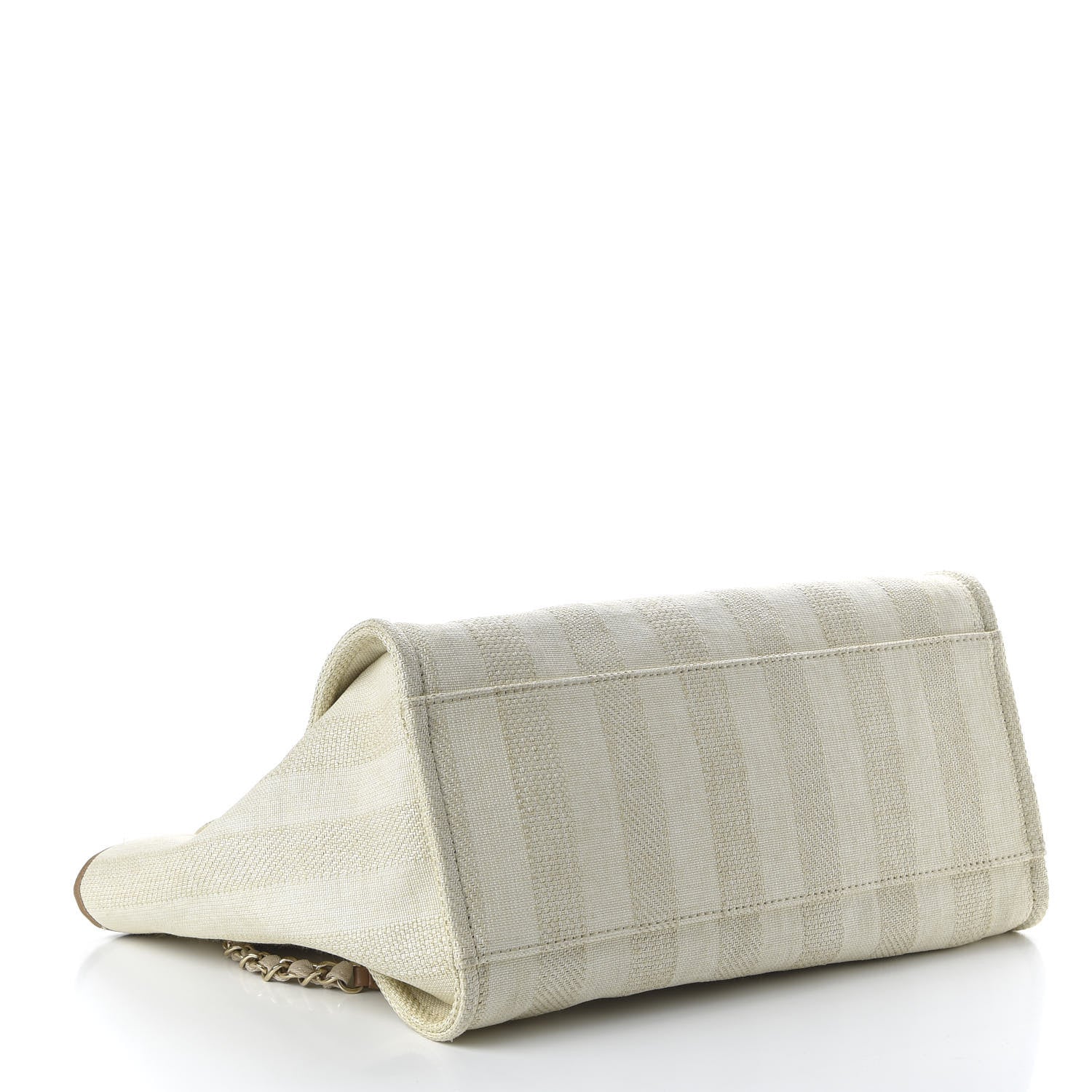 Chanel Mixed Fibers Striped Medium Deauville Tote Beige 4 of 10