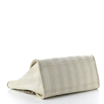 Chanel Mixed Fibers Striped Medium Deauville Tote Beige 4 of 10