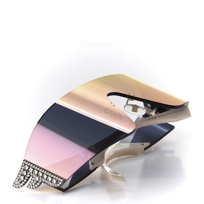 Fendi Mirrored Crystal Embellished FFreedom Shield Sunglasses FF 0382/S Pink 7 of 9