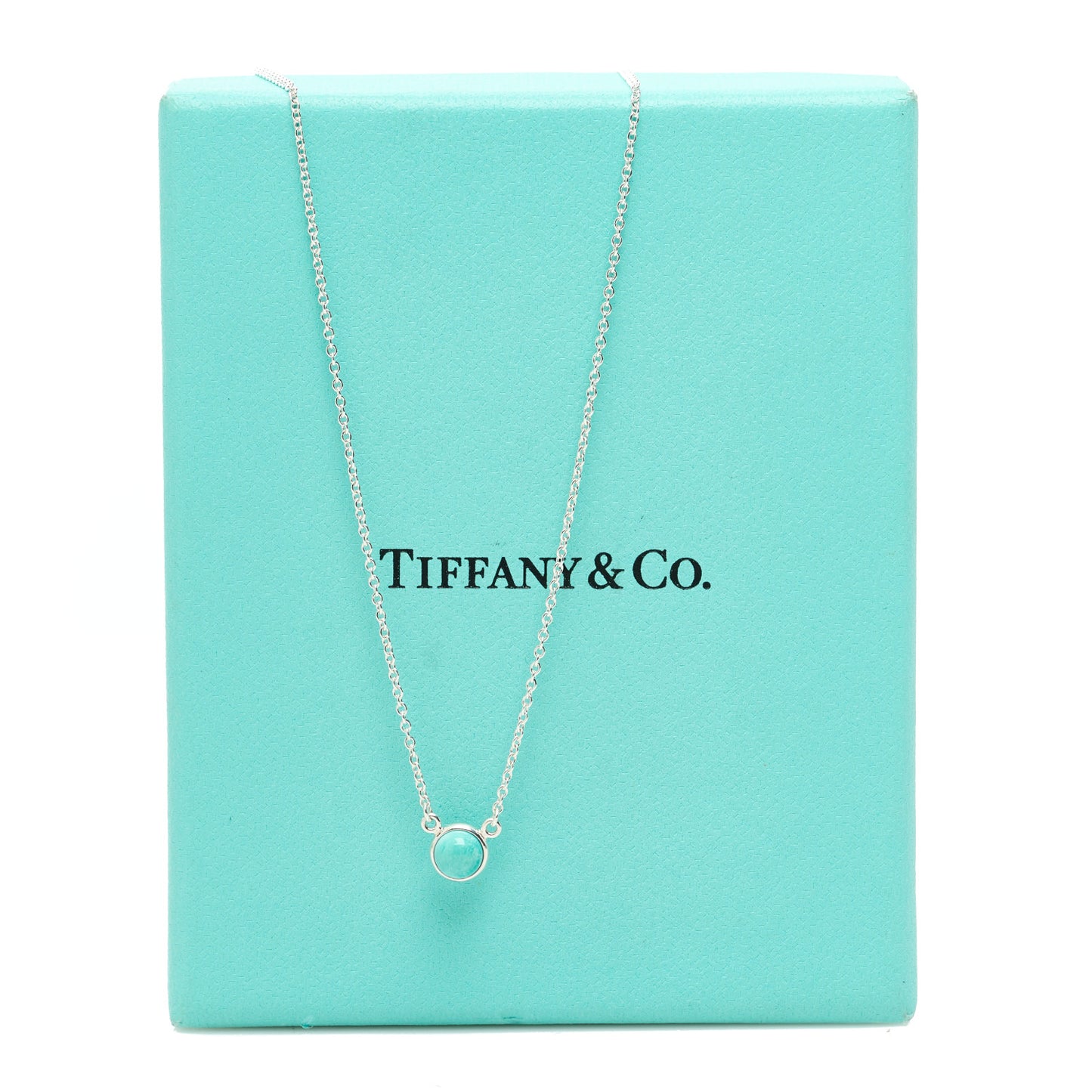 Sterling Silver Turquoise Elsa Peretti Color by the Yard Pendant Necklace