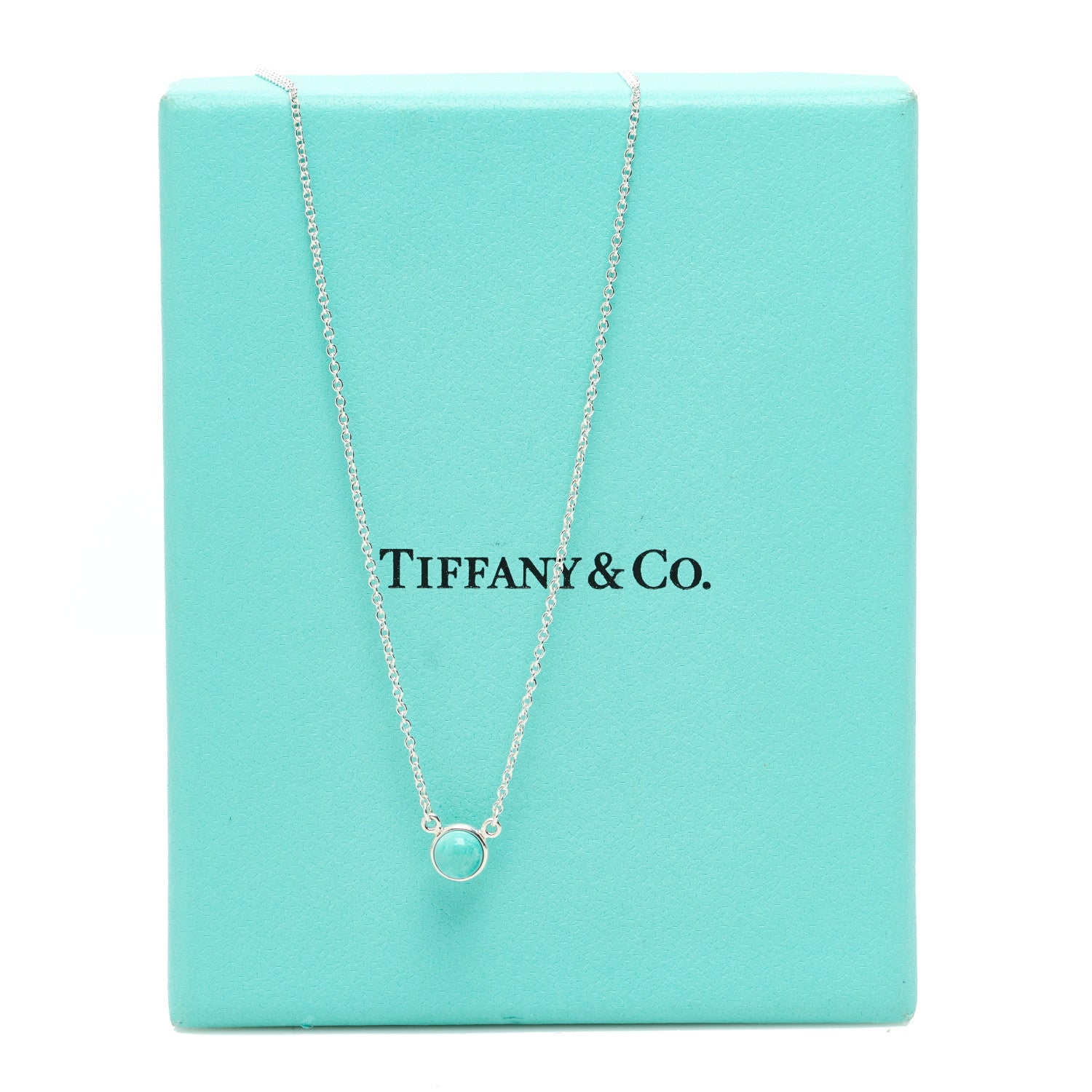 Tiffany Sterling Silver Turquoise Elsa Peretti Color by the Yard Pendant Necklace 6 of 6