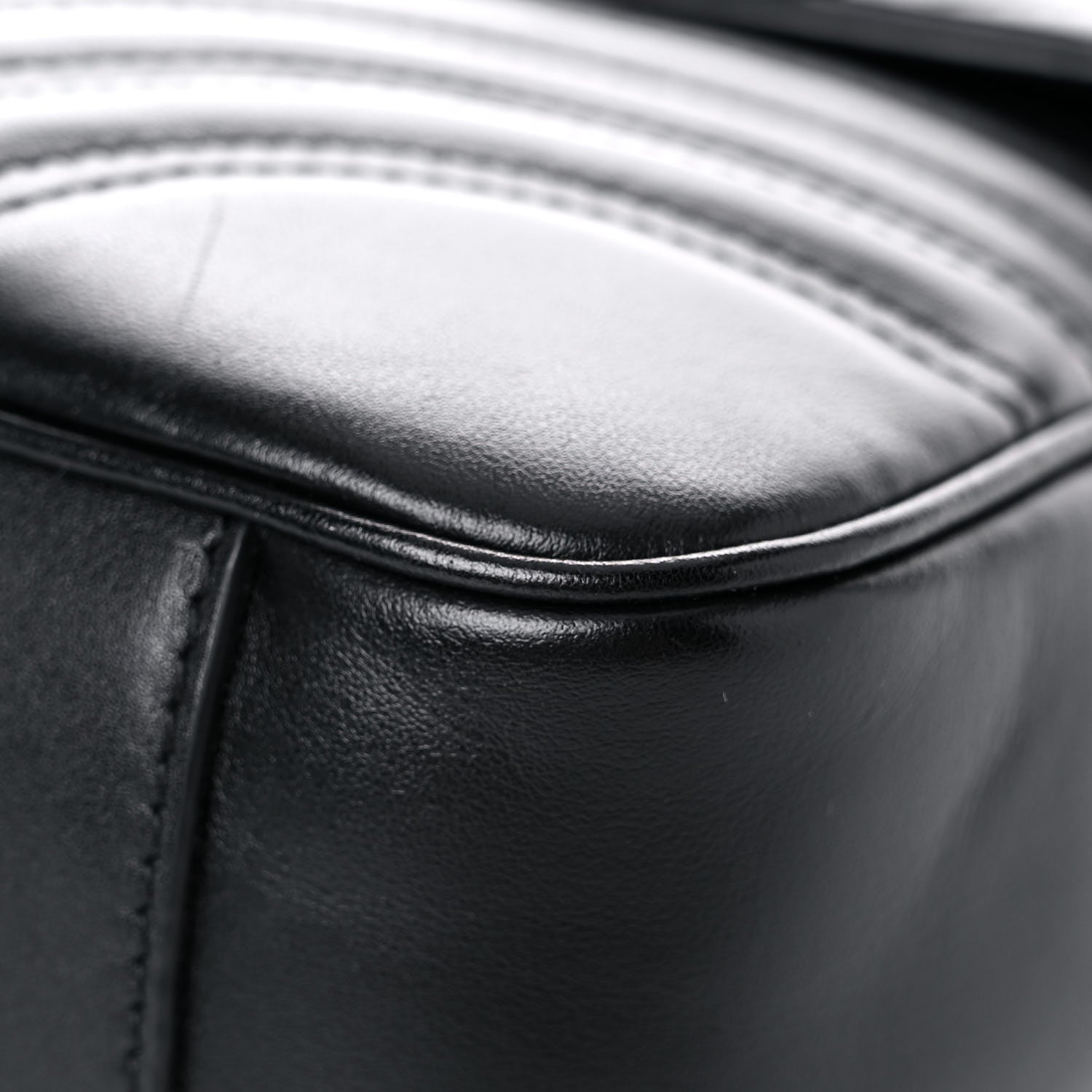 Gucci Calfskin Matelasse Medium GG Marmont Shoulder Bag Black 9 of 21