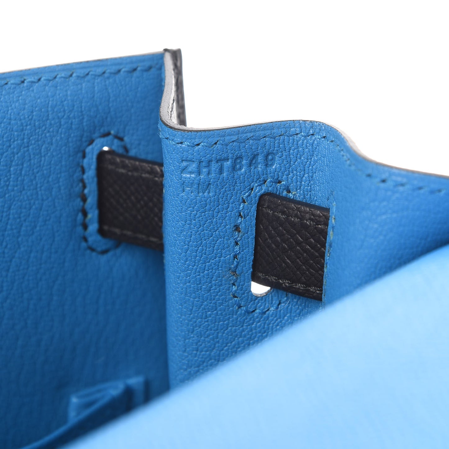 Epsom Casaque Kelly Sellier 28 Bleu Indigo Black Bleu Frida