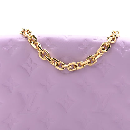 Louis Vuitton Lambskin Embossed Monogram Pochette Coussin Parme 7 of 12