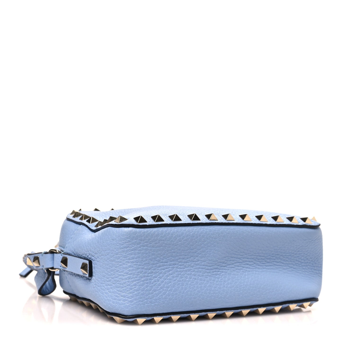 Pebbled Calfskin Rockstud Camera Crossbody Bag Niagara