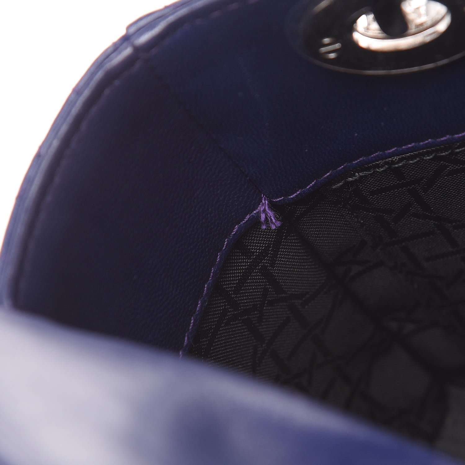 Christian Dior Lambskin Cannage Small Lucky Badges My Lady Dior Navy 12 of 15