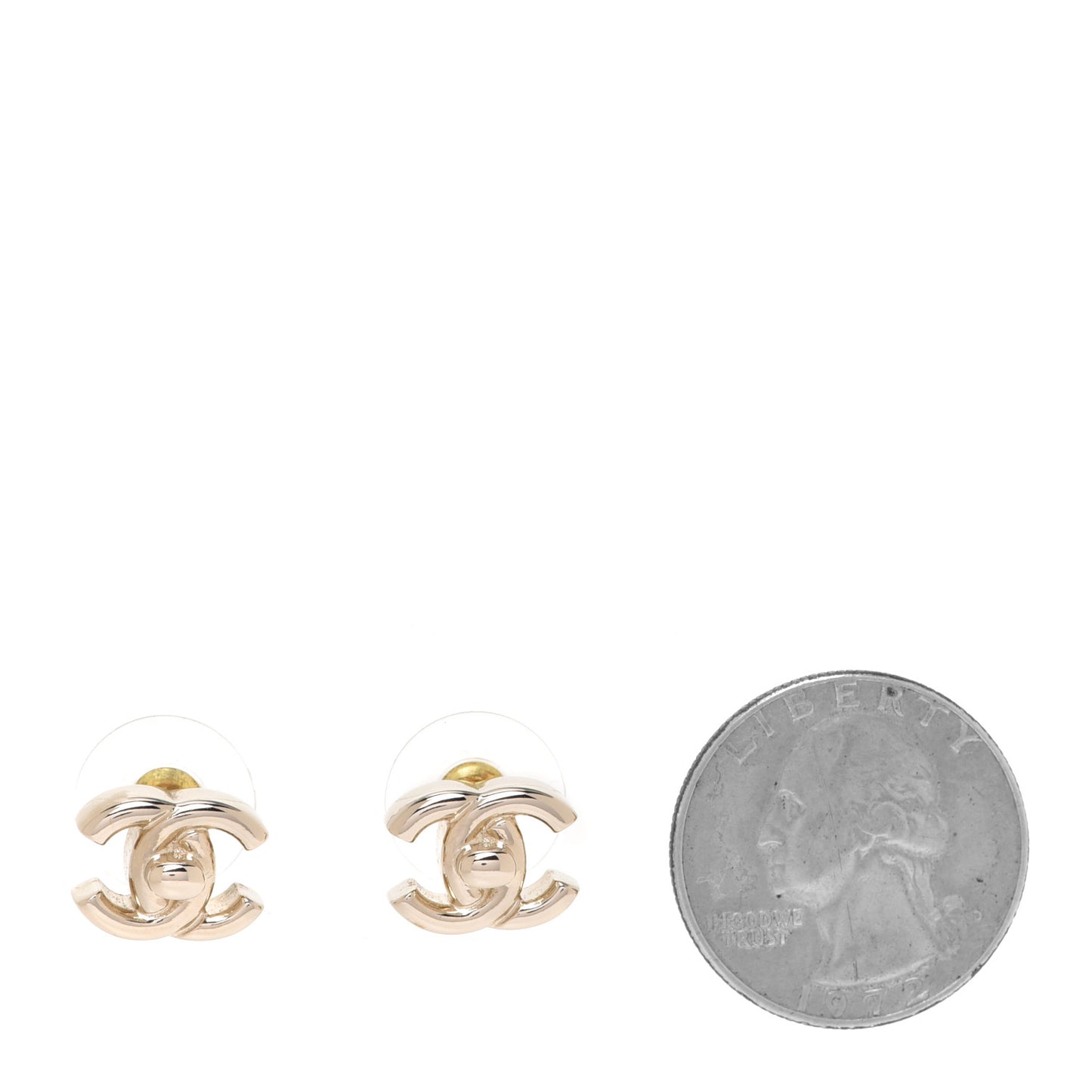 Metal CC Turnlock Earrings Gold