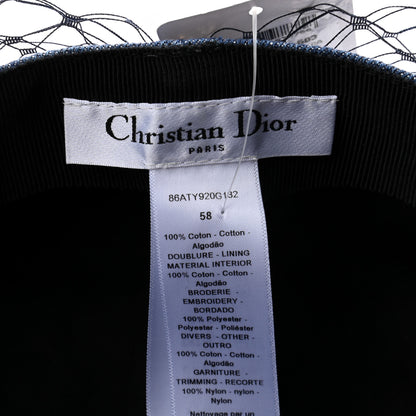 Christian Dior Denim Arty Veil Cap 58 Blue 9 of 9