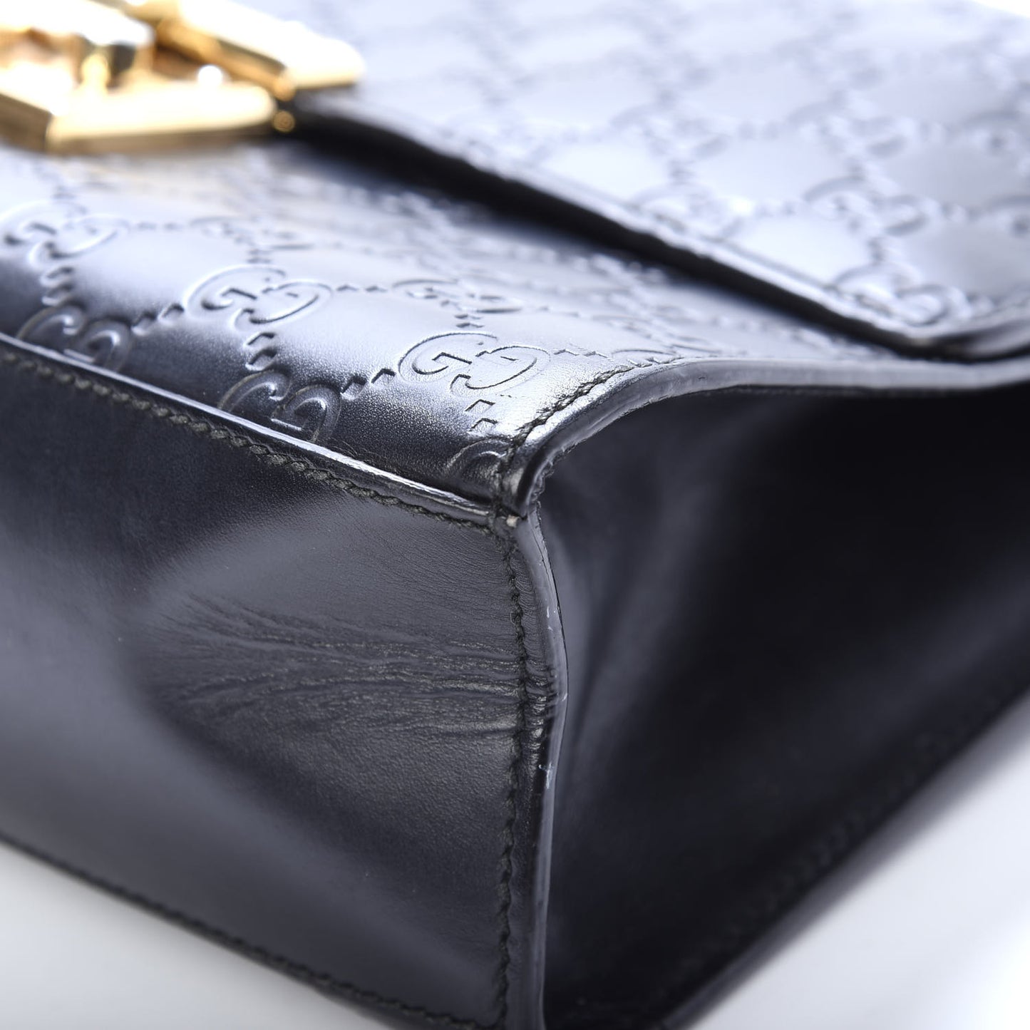 Guccissima Medium Padlock Shoulder Bag Black