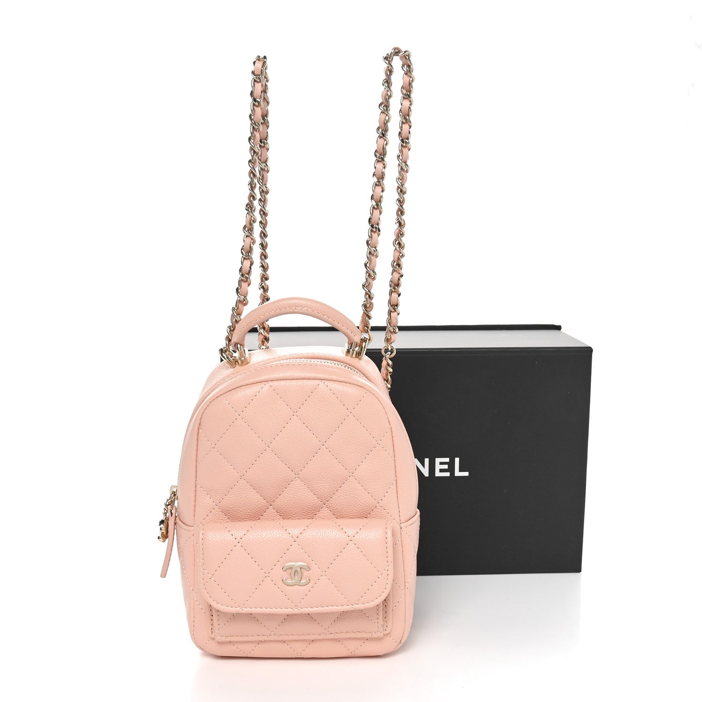Caviar Quilted CC Mini Classic Backpack Light Pink