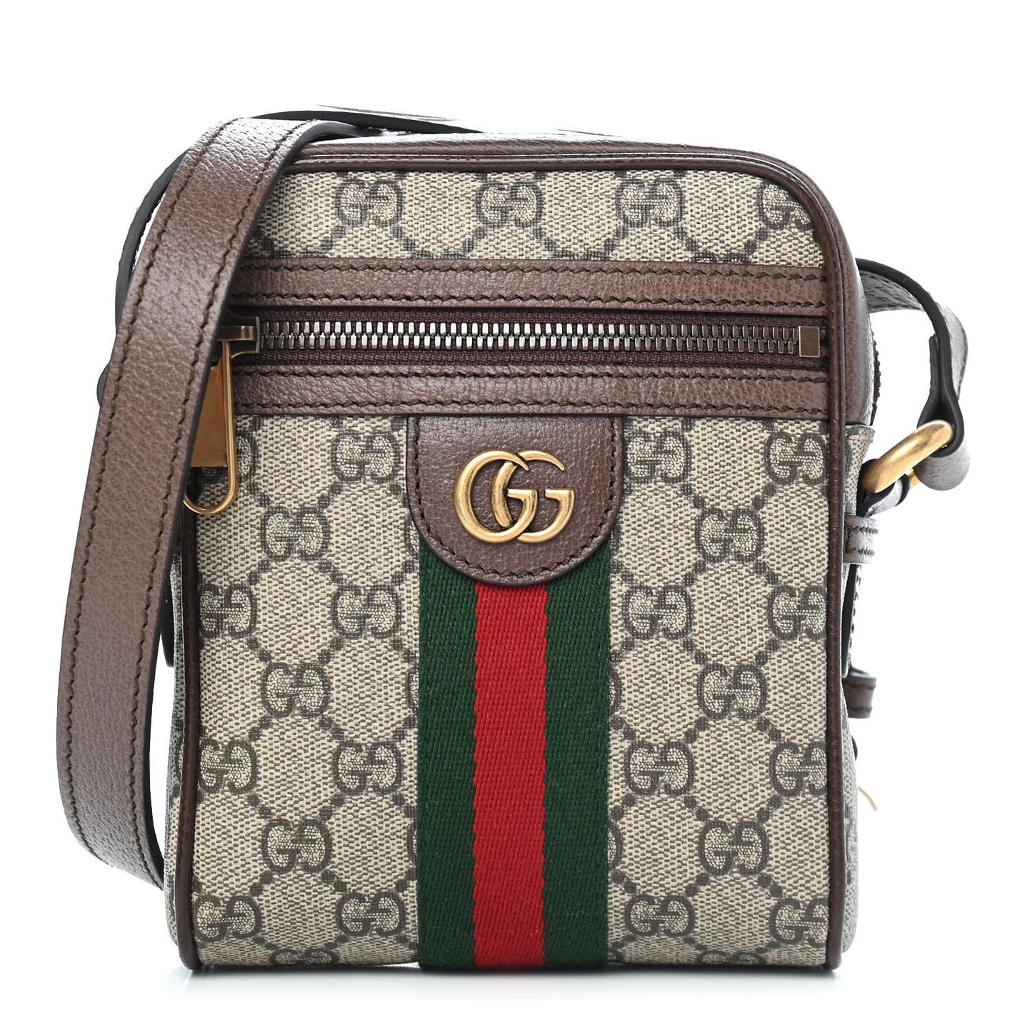 GG Supreme Monogram Web Mini Ophidia Messenger Brown