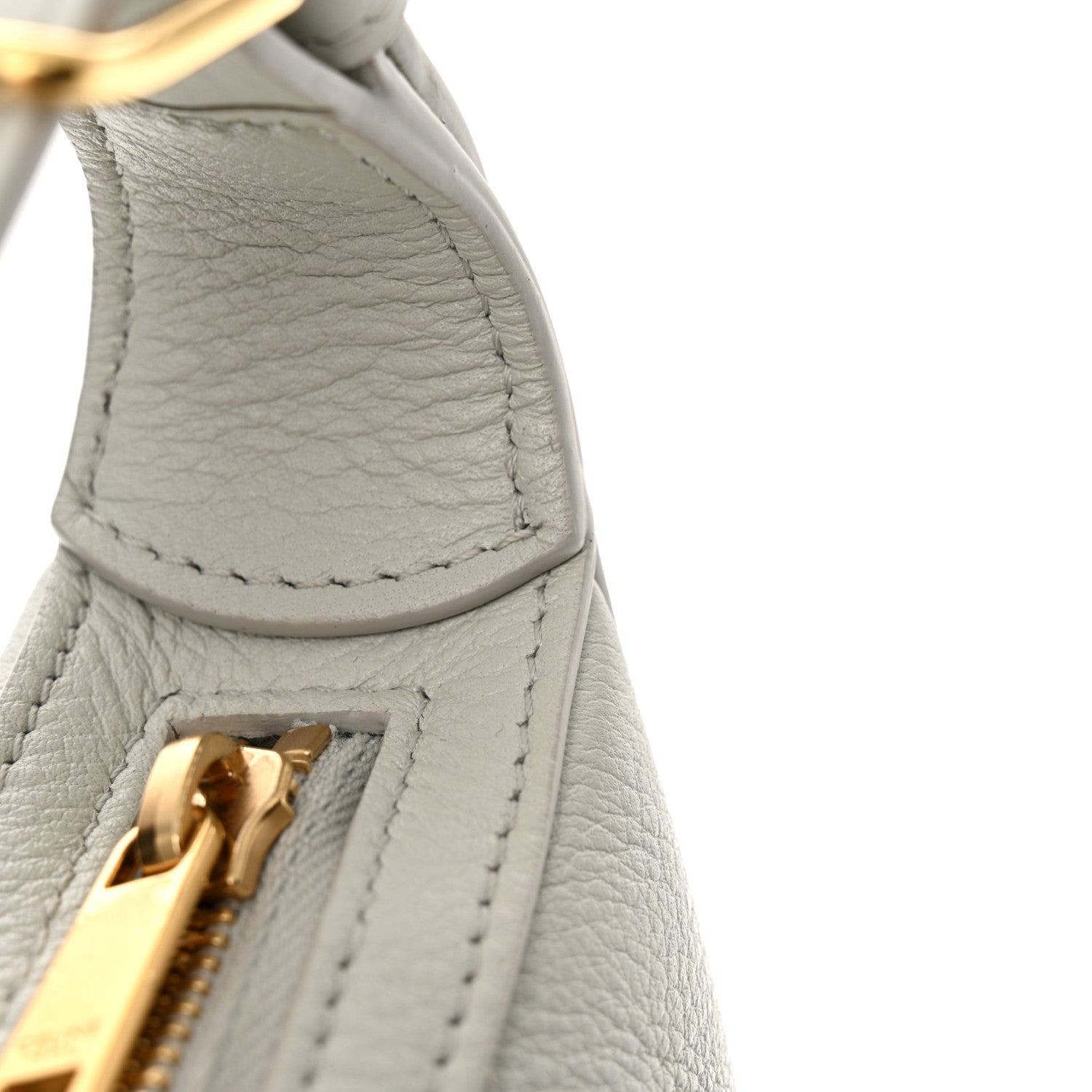 Celine Supple Calfskin Cuir Triomphe Heloise Shoulder Bag Light Stone 10 of 10