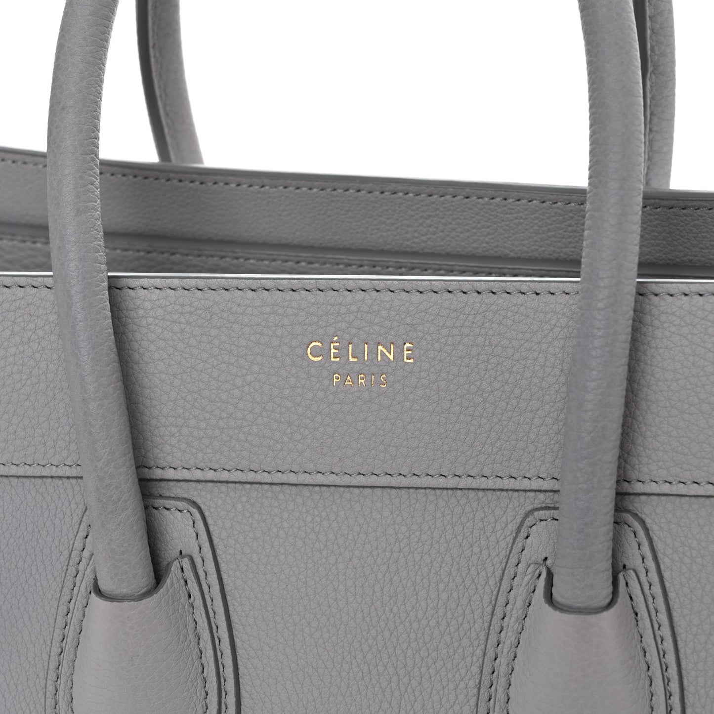 Drummed Calfskin Micro Luggage Light Grey
