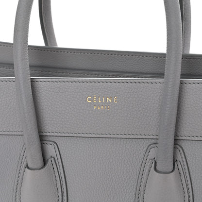 Celine Drummed Calfskin Micro Luggage Light Grey 4 of 11