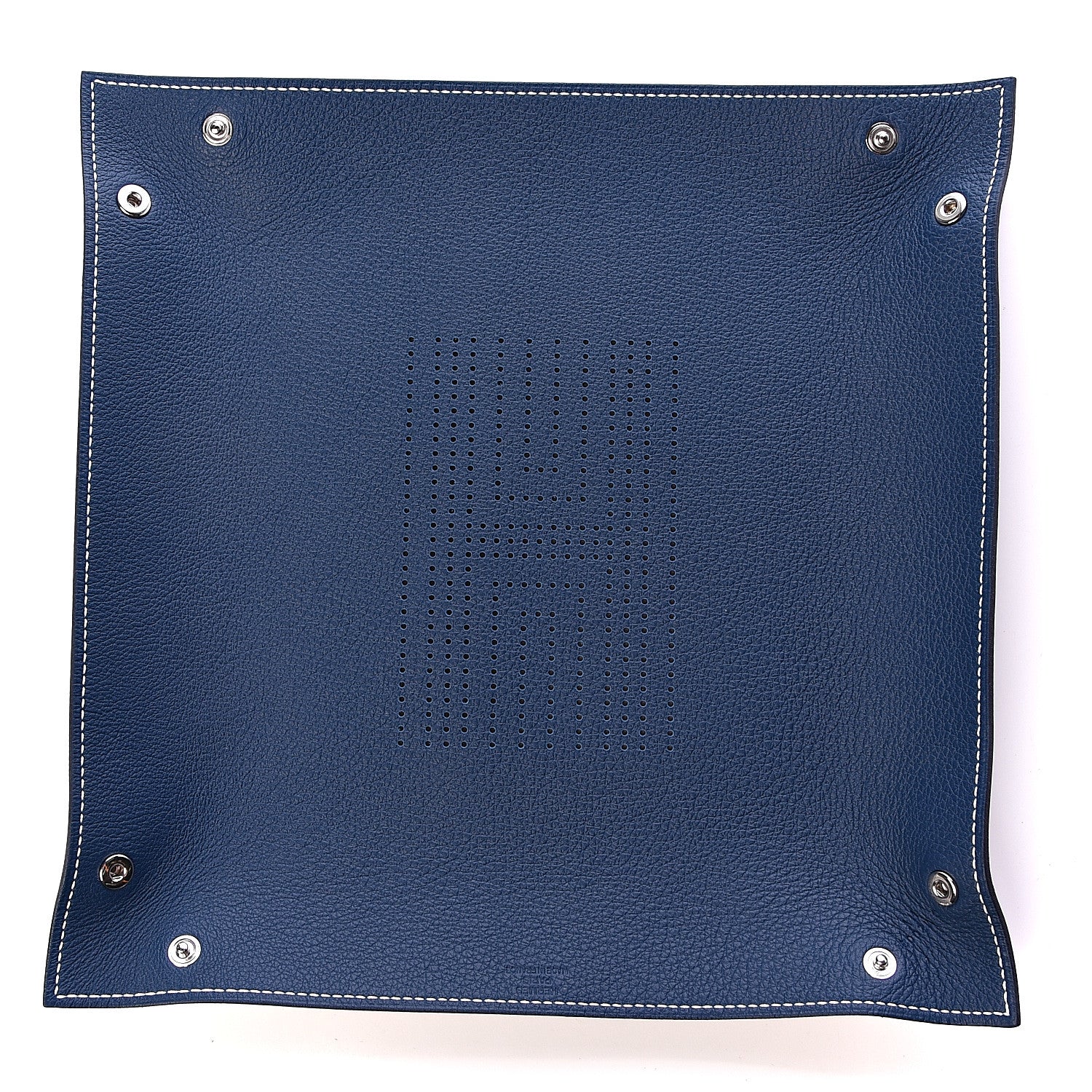 Hermes Taurillon Clemence Mises et Relances H'Dot Change Tray Bleu Regate Ebene 7 of 8