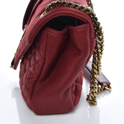 Saint Laurent Metallic Calfskin Tri-Quilt Monogram Medium College Bag Red 8 of 9