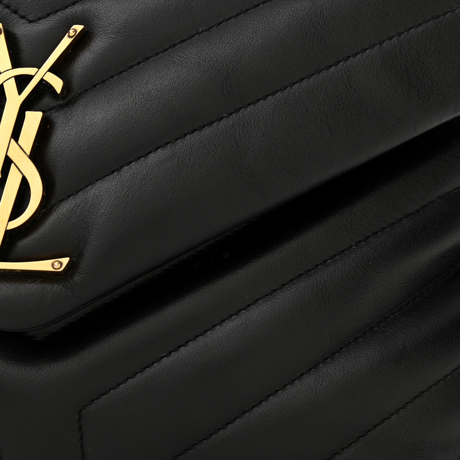 Saint Laurent Calfskin Y Quilted Monogram Medium Loulou Chain Satchel Black 11 of 11
