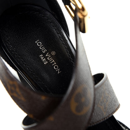 Louis Vuitton Glazed Calfskin Monogram Star Trail Sandal 38.5 Black 8 of 10