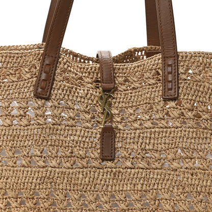 Saint Laurent Raffia Calfskin Medium Panier Tote Naturel 8 of 10