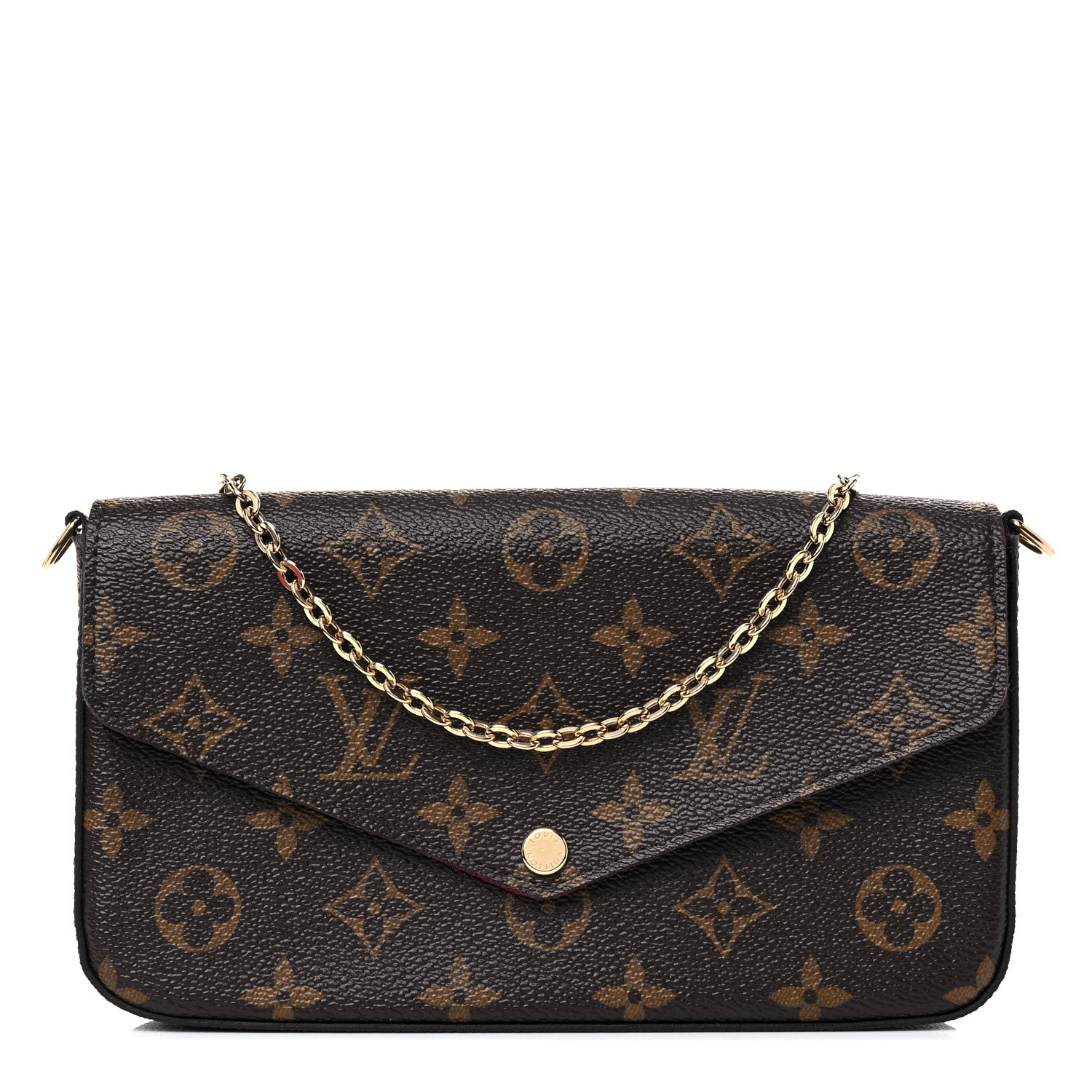 Louis Vuitton Monogram Pochette Felicie Chain Wallet Fuchsia 1 of 12