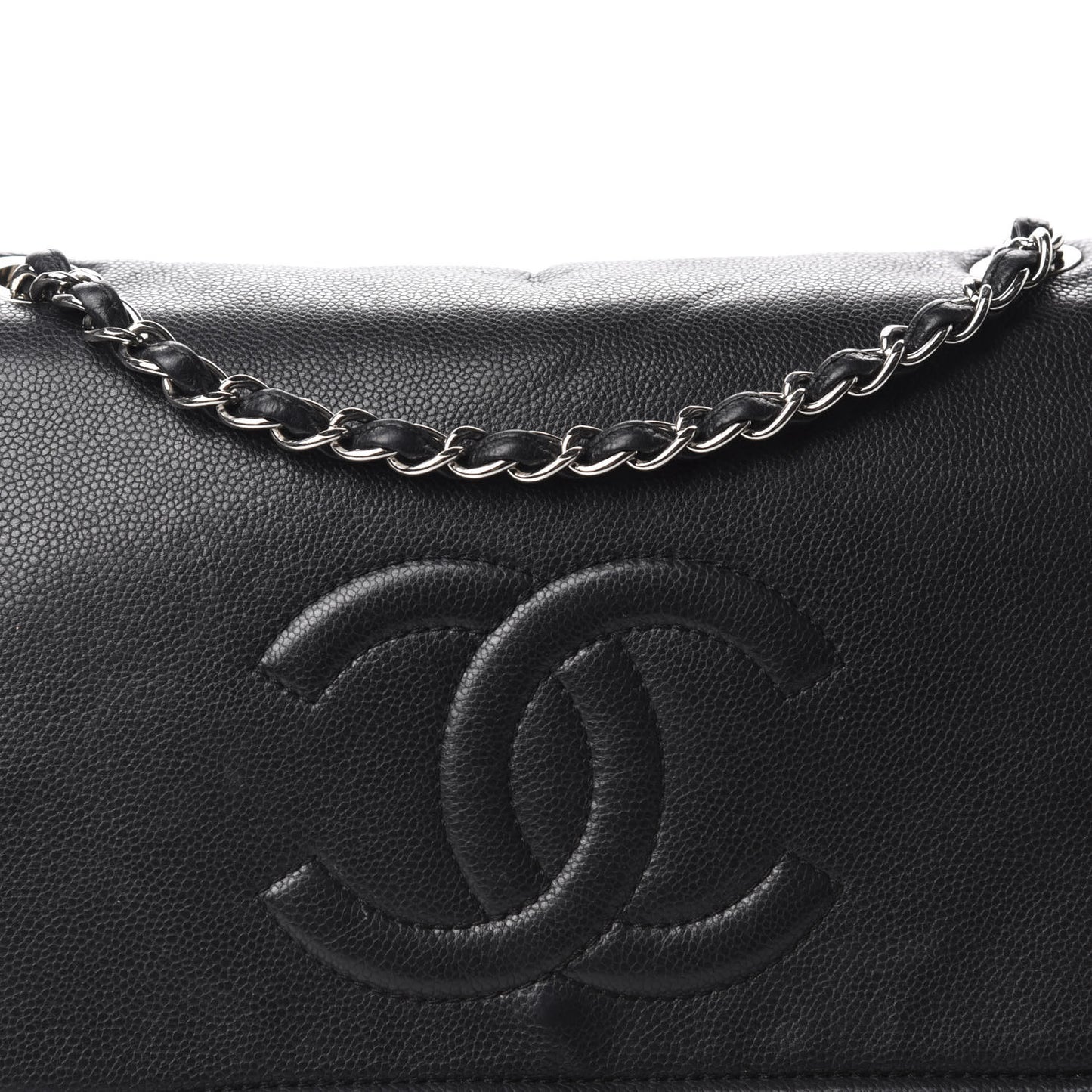 Caviar Large Timeless CC Flap Black