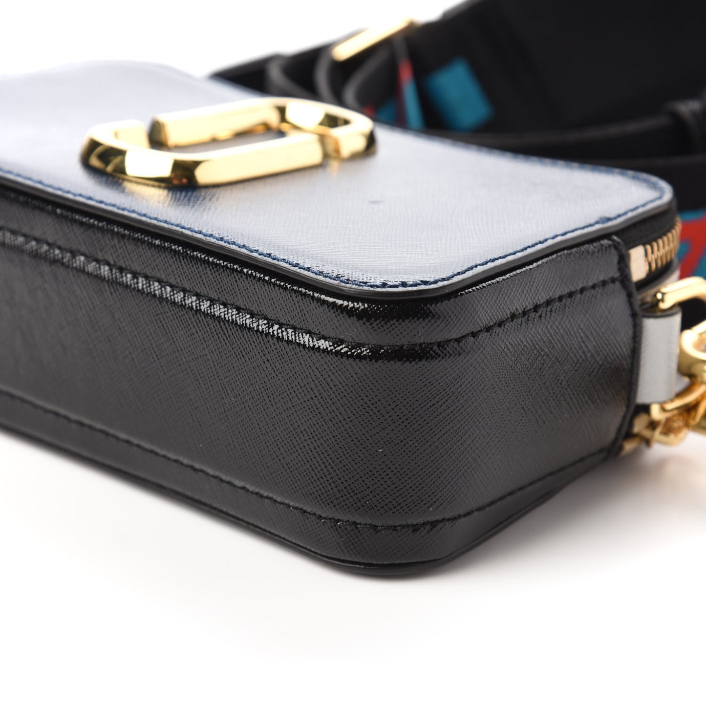 Saffiano Small Snapshot Camera Bag Blue Sea