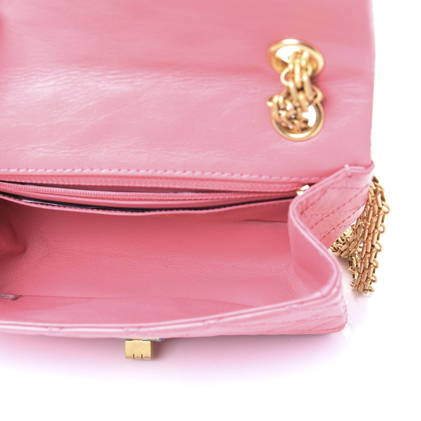 Aged Calfskin Quilted 2.55 Reissue Mini Flap Pink