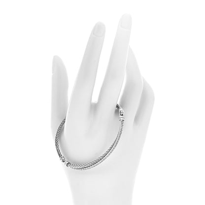 David Yurman Sterling Silver Diamond 3mm Crossover Bracelet 2 of 5