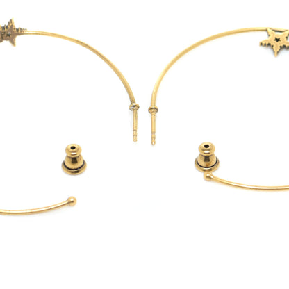 Christian Dior Metal Crystal J'Adior Hoop Earrings Aged Gold 4 of 5