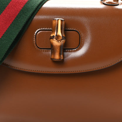 Gucci Boarded Dyana Lux Calfskin Web Medium Bamboo 1947 Top Handle Bag Brown 8 of 10