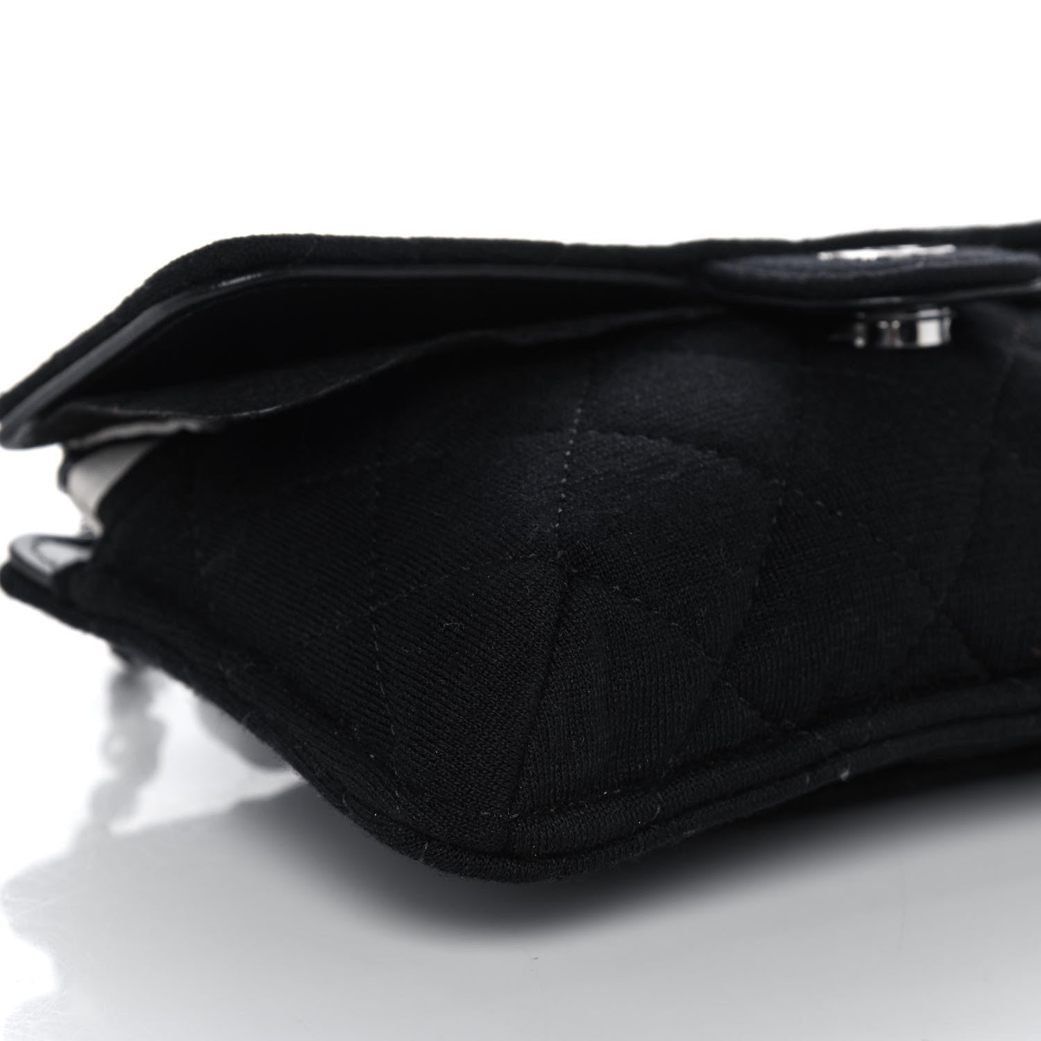 Chanel Jersey Fabric Quilted Foldable Tote With Chain Black Multicolor 23 of 25