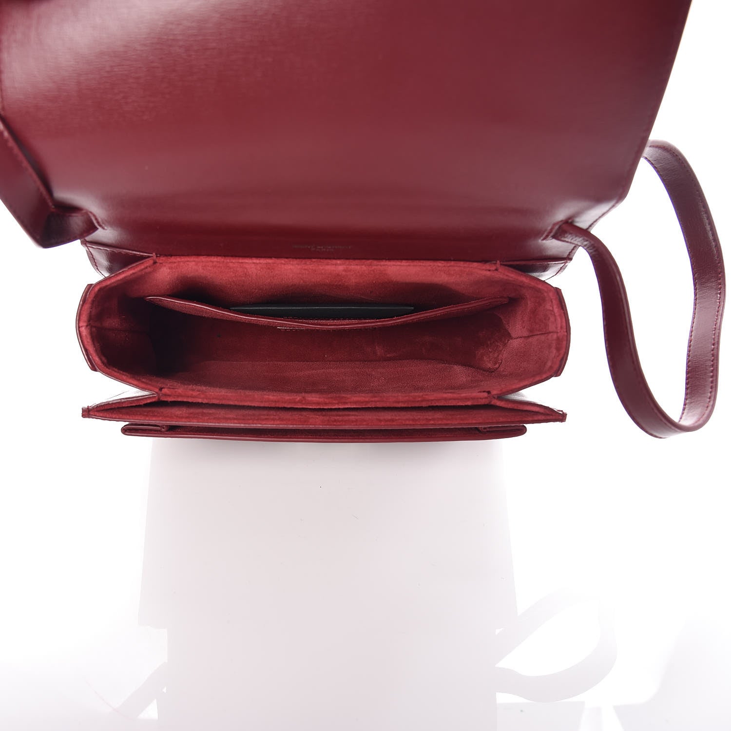 Saint Laurent Calfskin Medium Bellechasse Satchel Burgundy 5 of 12