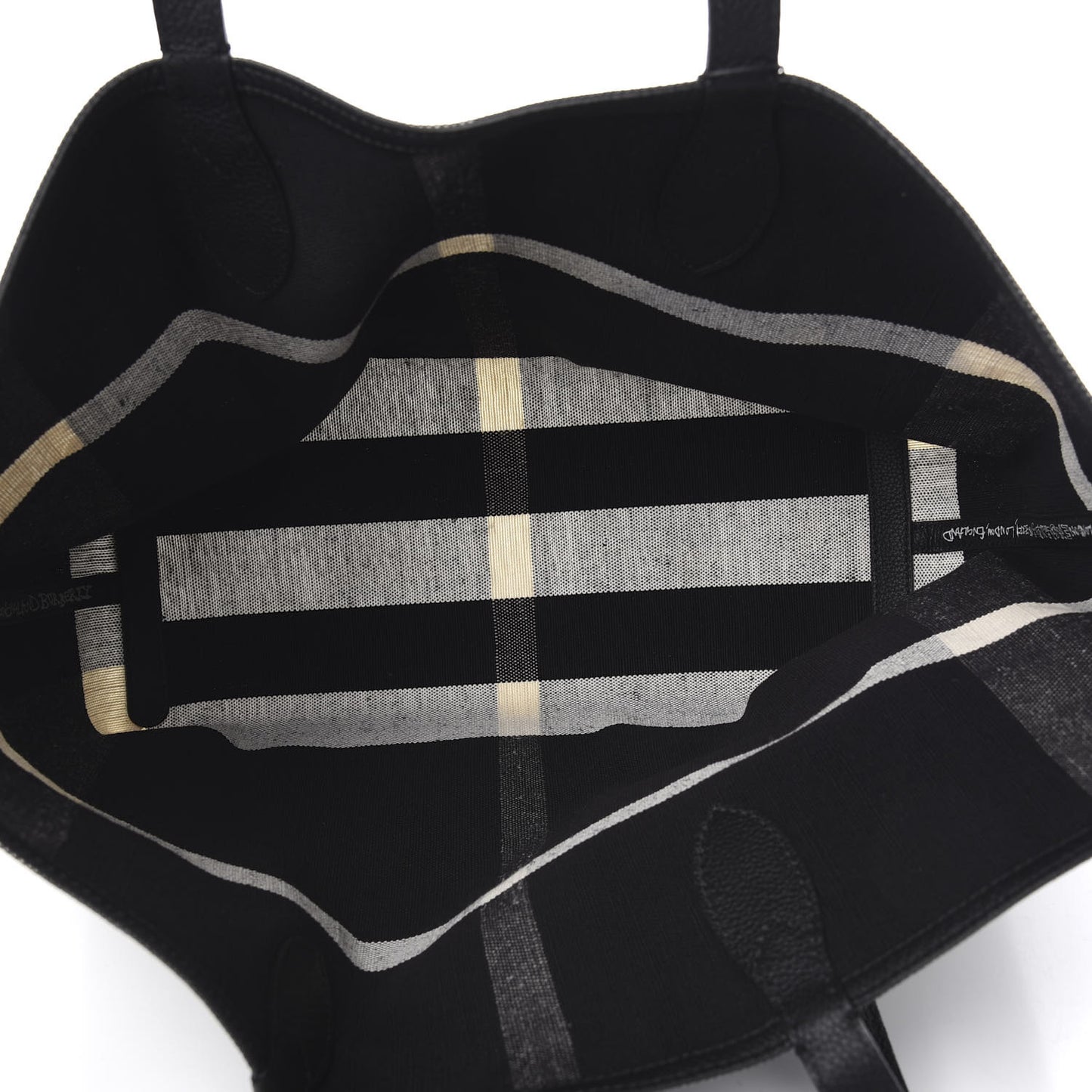 Coated Canvas Mega Check Medium Doodle Tote Black White