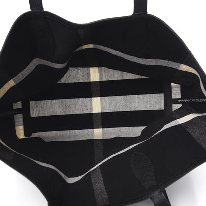 Burberry Coated Canvas Mega Check Medium Doodle Tote Black White 8 of 12